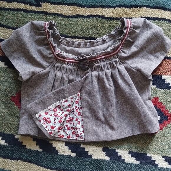 Chelsea & Violet NEW Ruffled Short Sleeve Wool Tweed Bolero Cropped Jacket XS - Picture 1 of 13